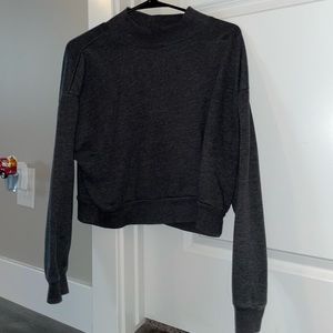 dark gray cropped crewneck